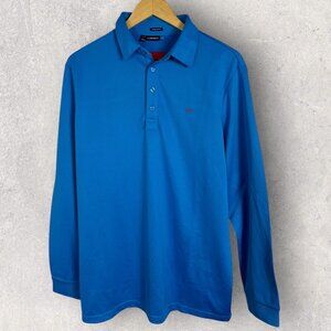 J Lindeberg Blue Long Sleeve Polo Shirt Blue Mens Size Medium Fieldsensor Vilde